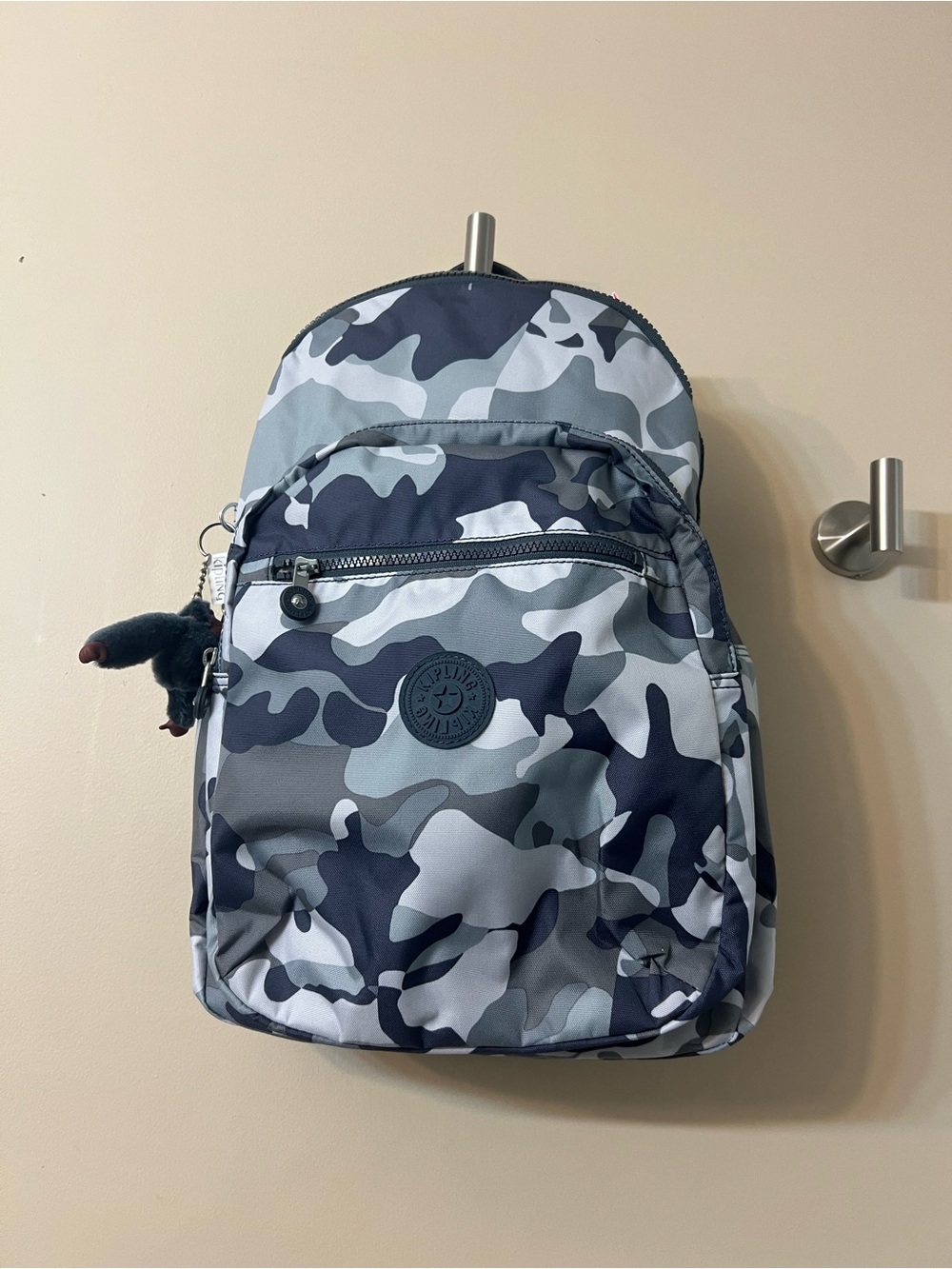 NEW KIPLING SEOUL LARGE BACKPACK COOL CAMO GREY